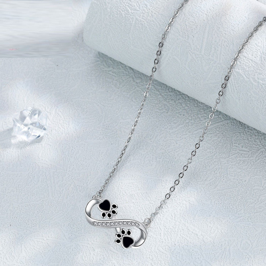 Emily & Isabella Brooks | Paw Print Necklace with Zirconia