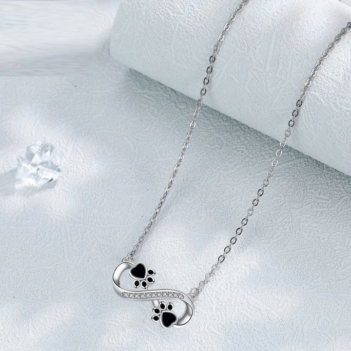 Emily & Isabella Brooks | Paw Print Necklace with Zirconia