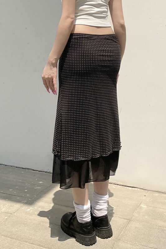Emily & Isabella Brooks | Polka Dot A-Line Midi Skirt