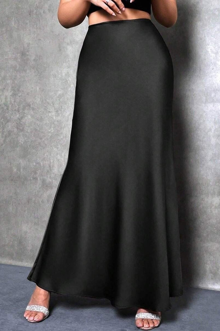 Emily & Isabella Brooks | High Waist Satin Maxi Skirt