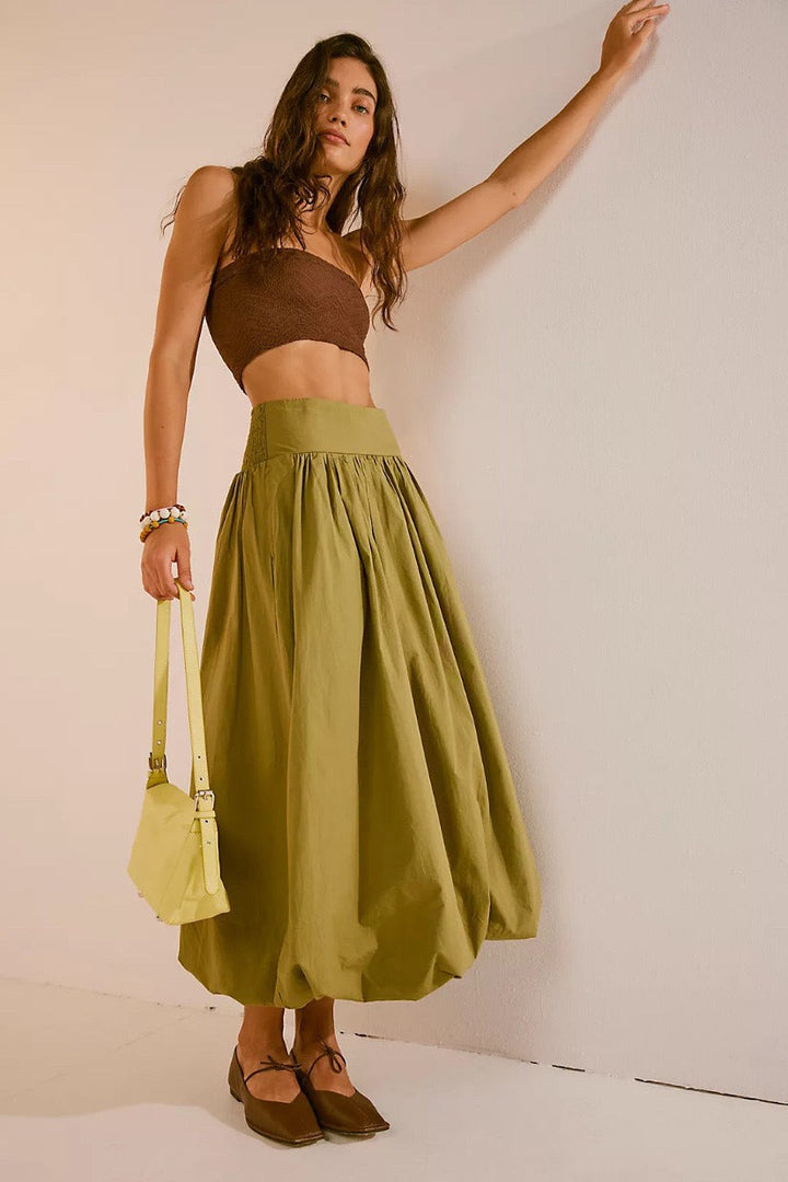 Emily & Isabella Brooks | Pocket Smocked Elastic Waist Lantern Skirt