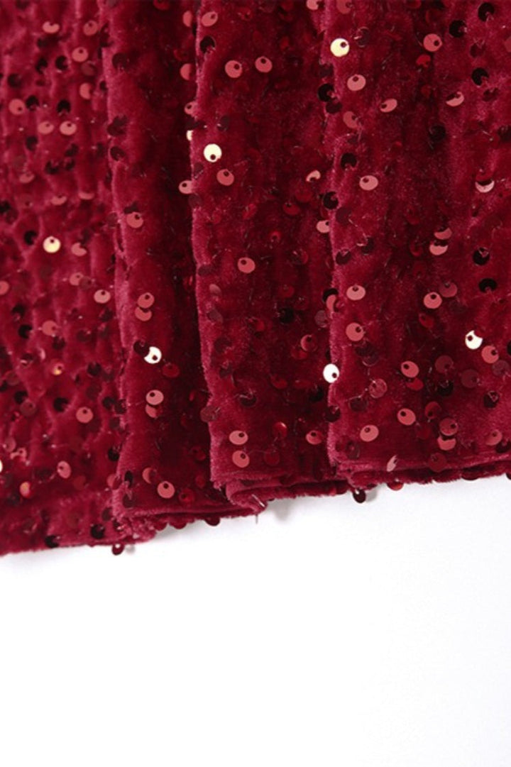 Emily & Isabella Brooks | Solid Sequin High Waist Pencil Skirt