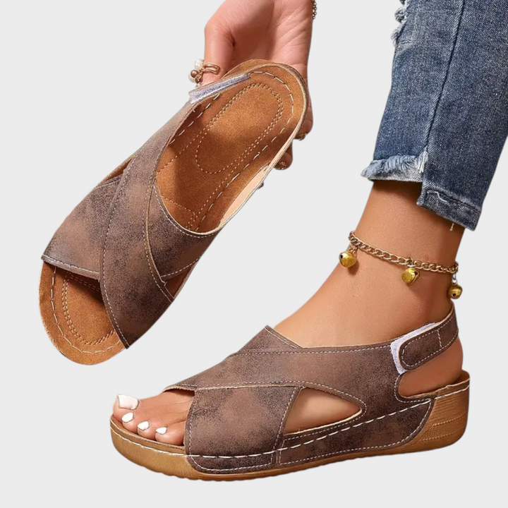 Emily & Isabella Brooks | Women's Solid Color Summer Wedge Sandals