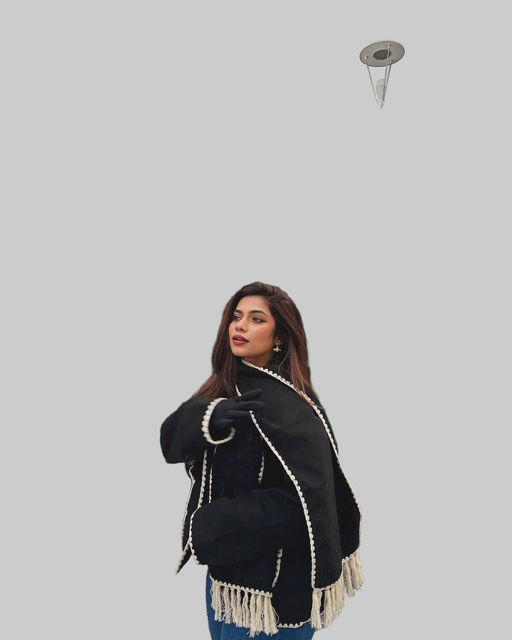 Emily & Isabella Brooks | Large Wool Jacket with Scarf