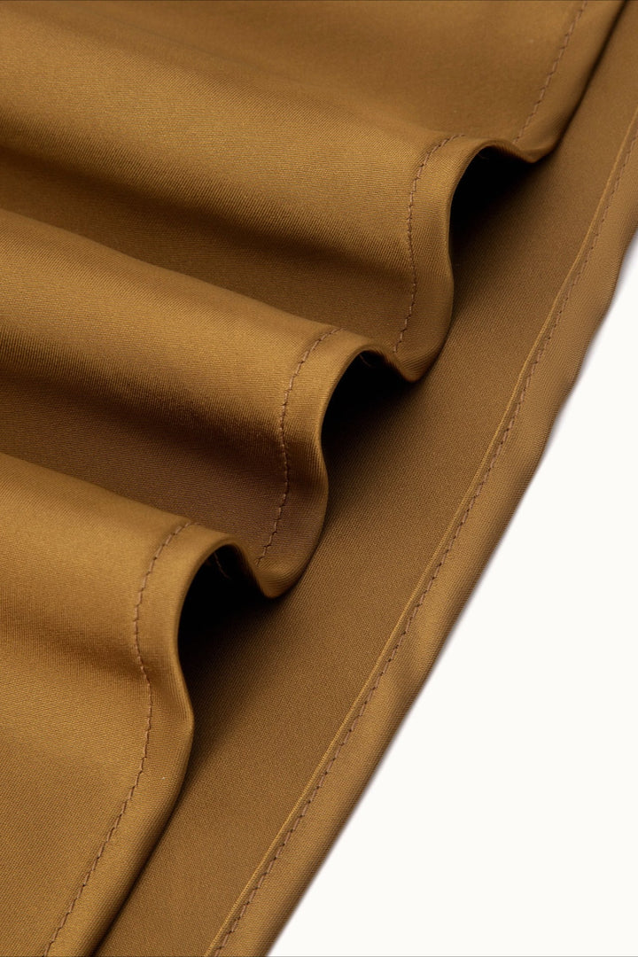 Emily & Isabella Brooks | Solid Satin Drawstring Mini Skirt