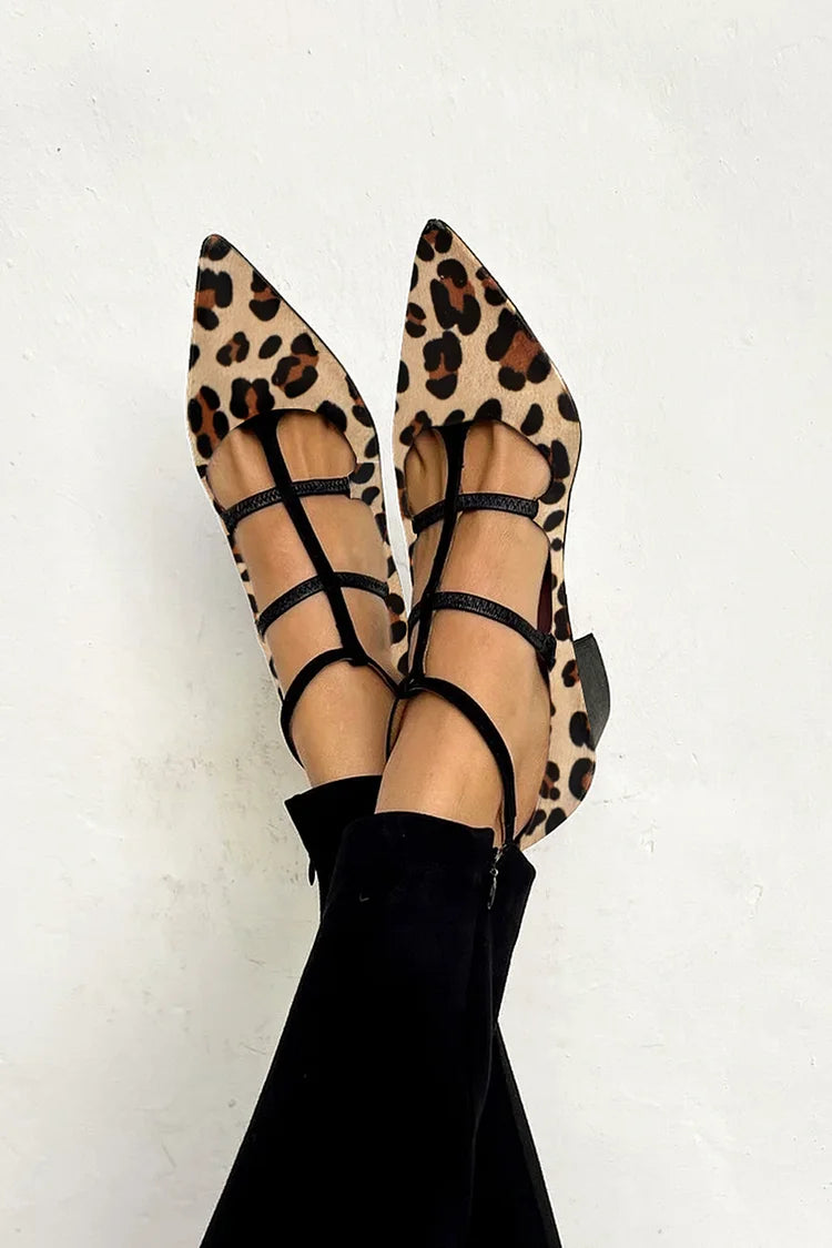 Emily & Isabella Brooks | Leopard Strap Ballet Heels