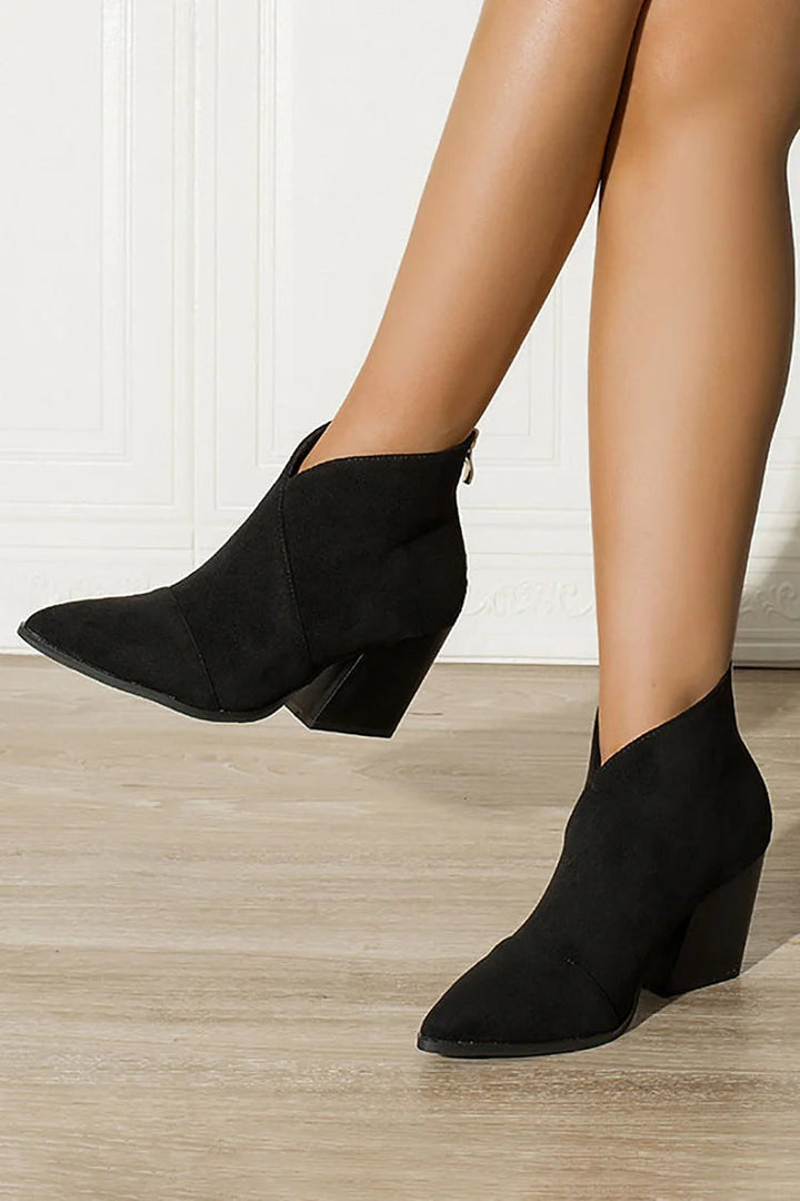 Emily & Isabella Brooks | Pointed Ankle Boot in Black