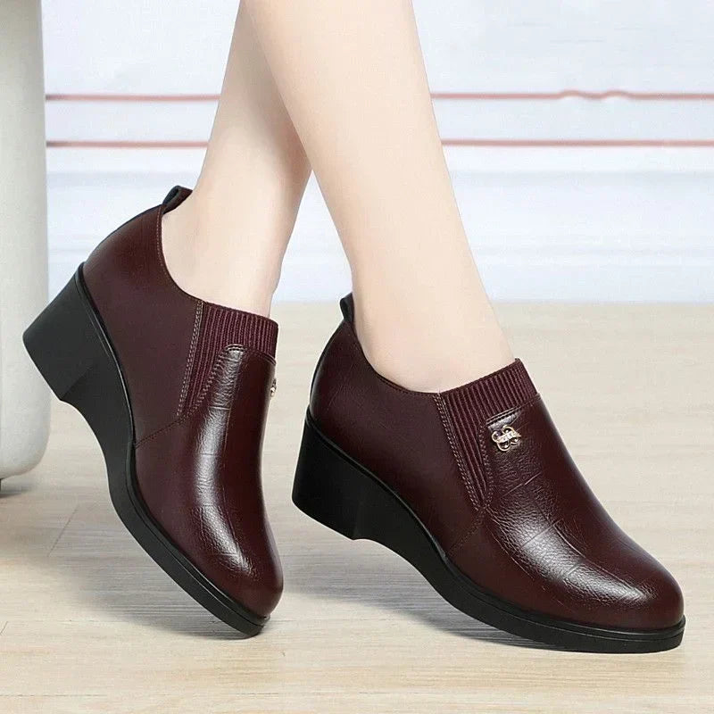 Emily & Isabella Brooks | Leather Wedge Shoes