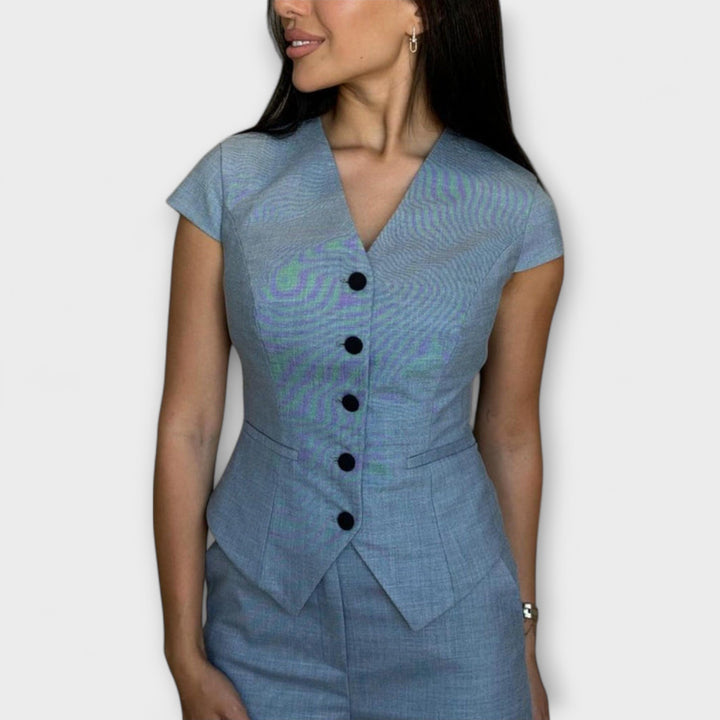 Emily & Isabella Brooks | V-Neck Top and Pants Set