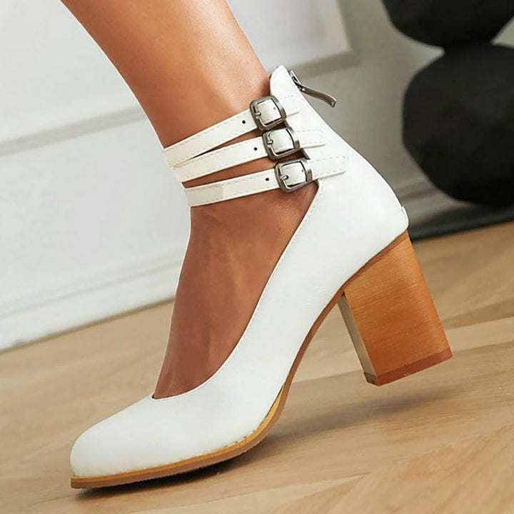 Emily & Isabella Brooks | Triple Buckle Heels