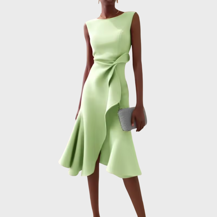 Emily & Isabella Brooks | Draped Asymmetric Midi Dress