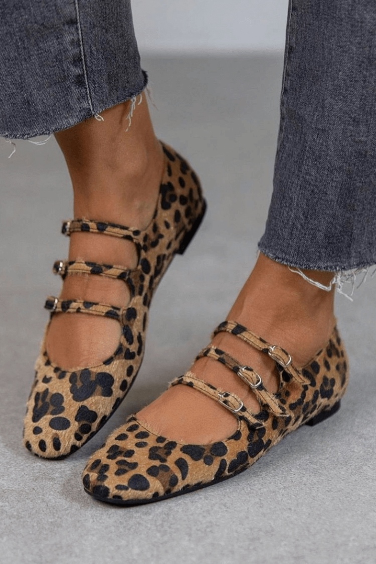 Emily & Isabella Brooks | Leopard Buckle Flats