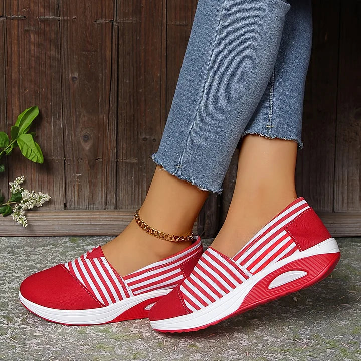 Emily & Isabella Brooks | Comfortable Striped Slip-On Sneakers