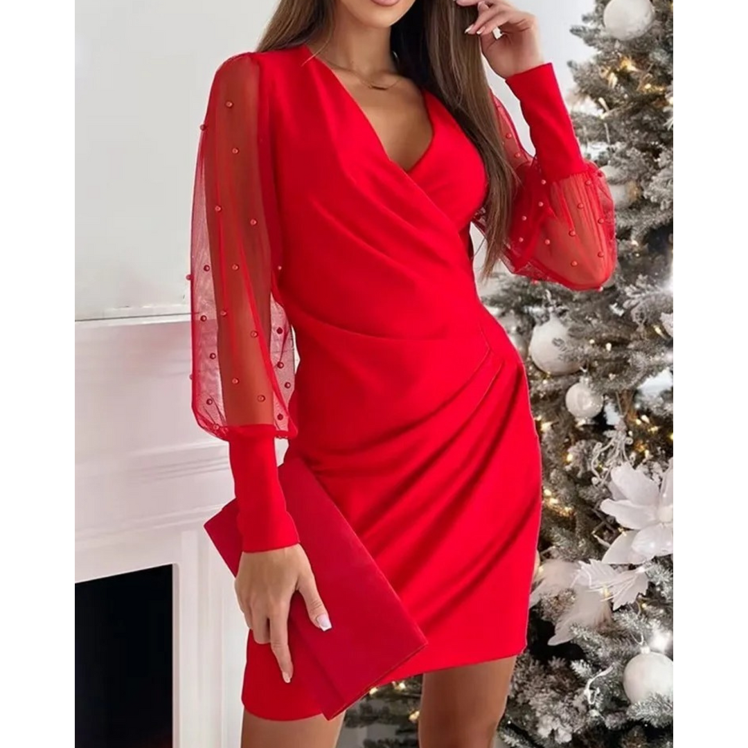 Emily & Isabella Brooks | Women's Cocktail Dress, Sheer Sleeves