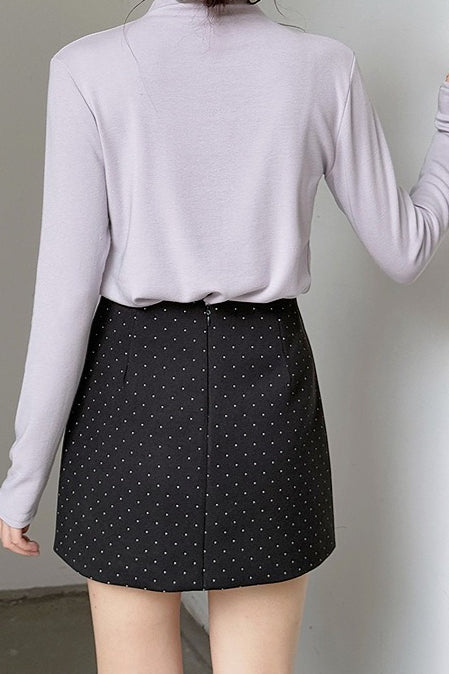Emily & Isabella Brooks | Polka Dot Wool A-Line Skirt