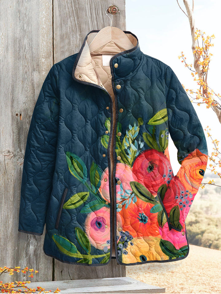 Emily & Isabella Brooks | Women's Floral Print Quilted Jacket