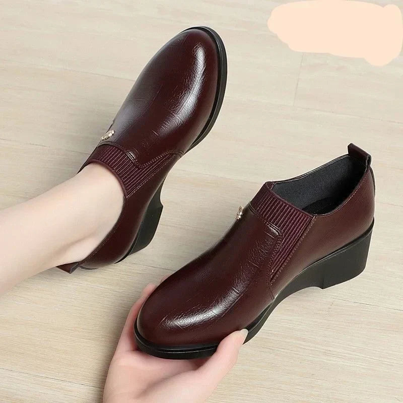 Emily & Isabella Brooks | Leather Wedge Shoes