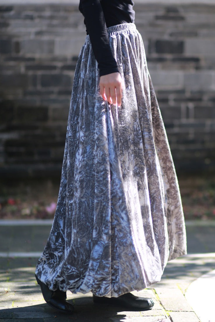Emily & Isabella Brooks | Velvet Tie Dye Swing Midi Skirt
