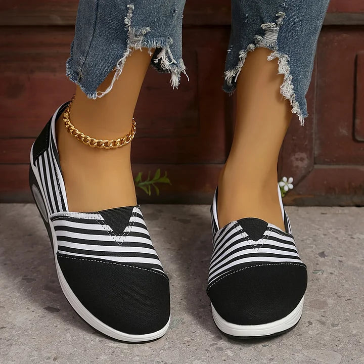 Emily & Isabella Brooks | Comfortable Striped Slip-On Sneakers