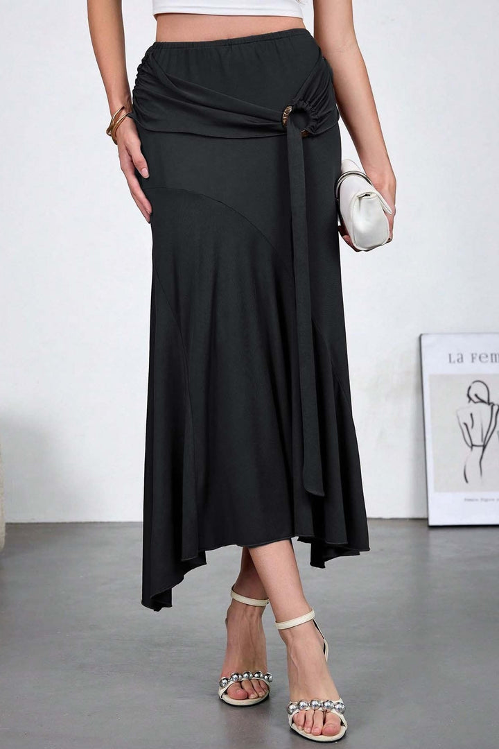 Emily & Isabella Brooks | High Waist Bodycon Skirt in Wood Veneer