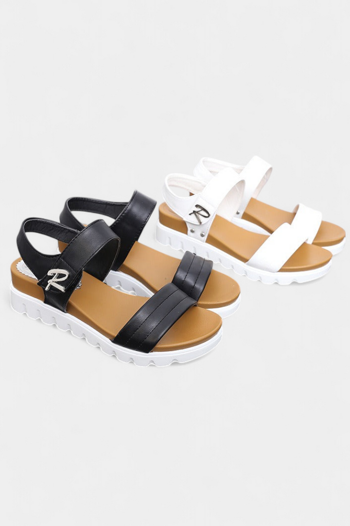 Emily & Isabella Brooks | Casual Platform Sandals, Double Strap, Adjustable Buckle
