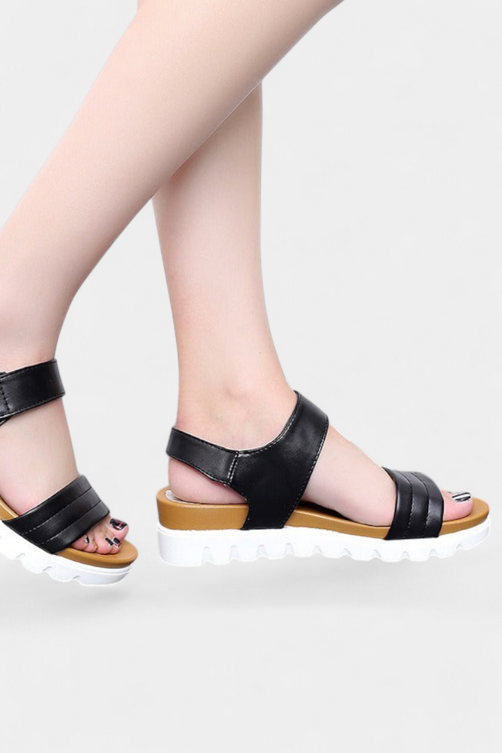 Emily & Isabella Brooks | Casual Platform Sandals, Double Strap, Adjustable Buckle