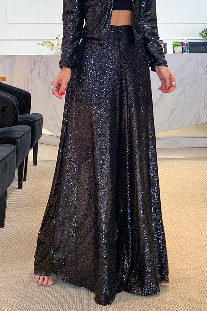 Emily & Isabella Brooks | Sequin Embellished High Waist Dress