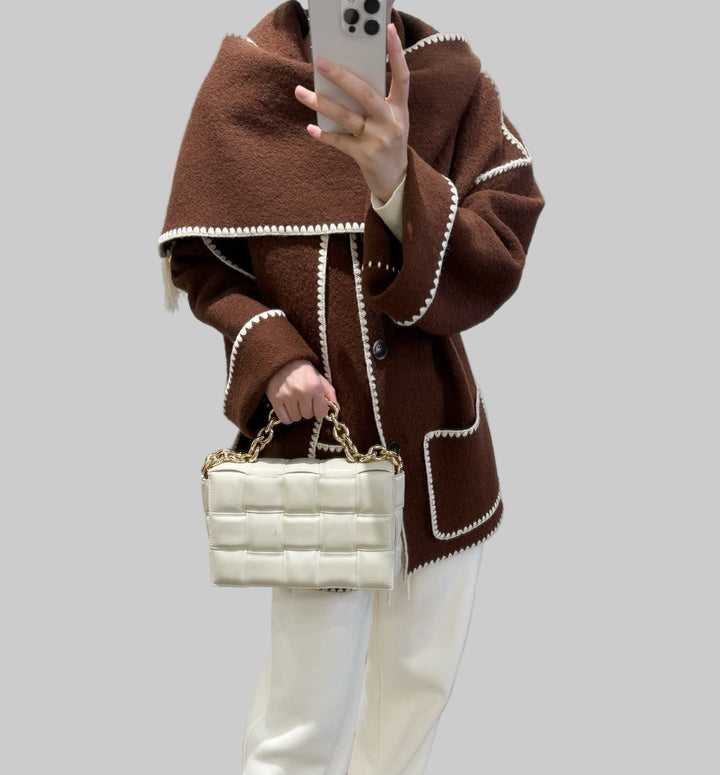 Emily & Isabella Brooks | Large Wool Jacket with Scarf