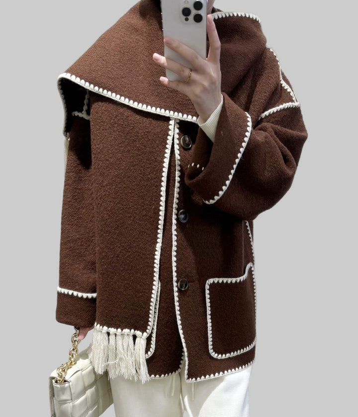 Emily & Isabella Brooks | Large Wool Jacket with Scarf