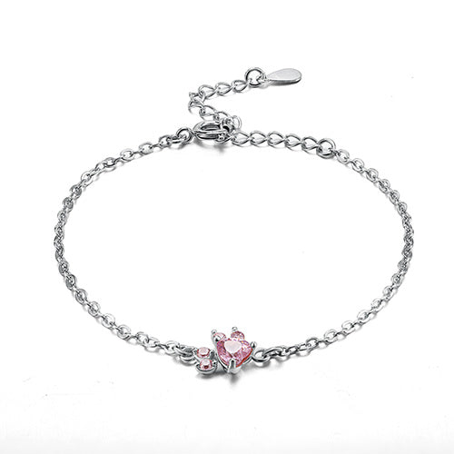 Emily & Isabella Brooks | Rose Gold Jewelry Set – 4 Pieces with Zirconia Heart (Ring, Necklace, Earrings, Bracelet)
