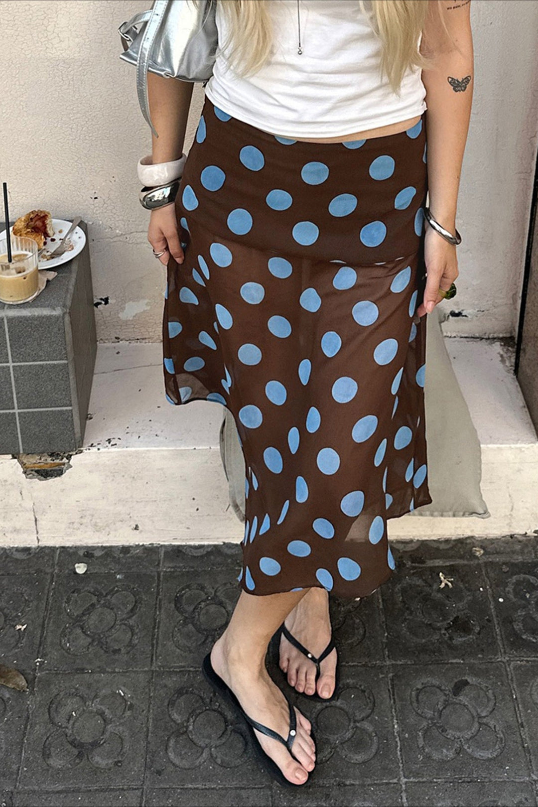 Emily & Isabella Brooks | Sheer Polka Dot Ruffled Mesh Skirt