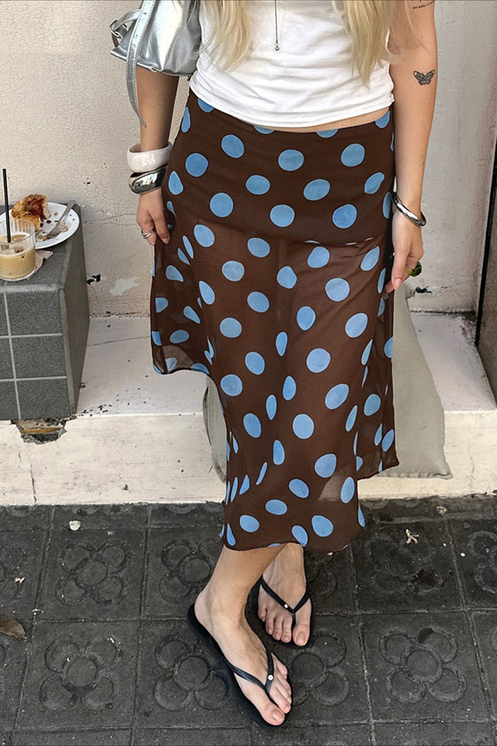 Emily & Isabella Brooks | Sheer Polka Dot Ruffled Mesh Skirt