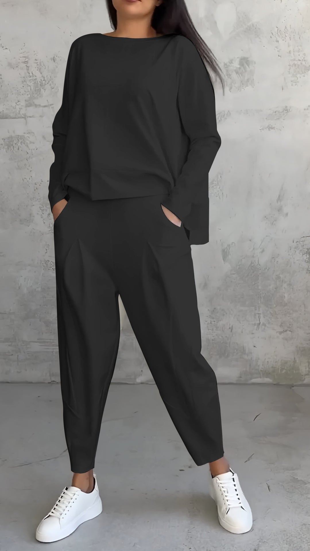 Emily & Isabella Brooks | Cozy Two-Piece Set in Black