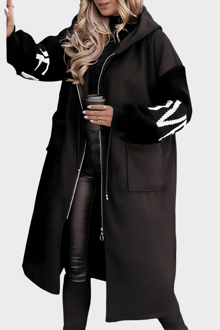 Emily & Isabella Brooks | Women's Jacket with Knitted Sleeves and Hood