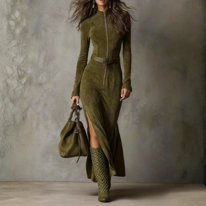 Emily & Isabella Brooks | Suede Maxi Dress