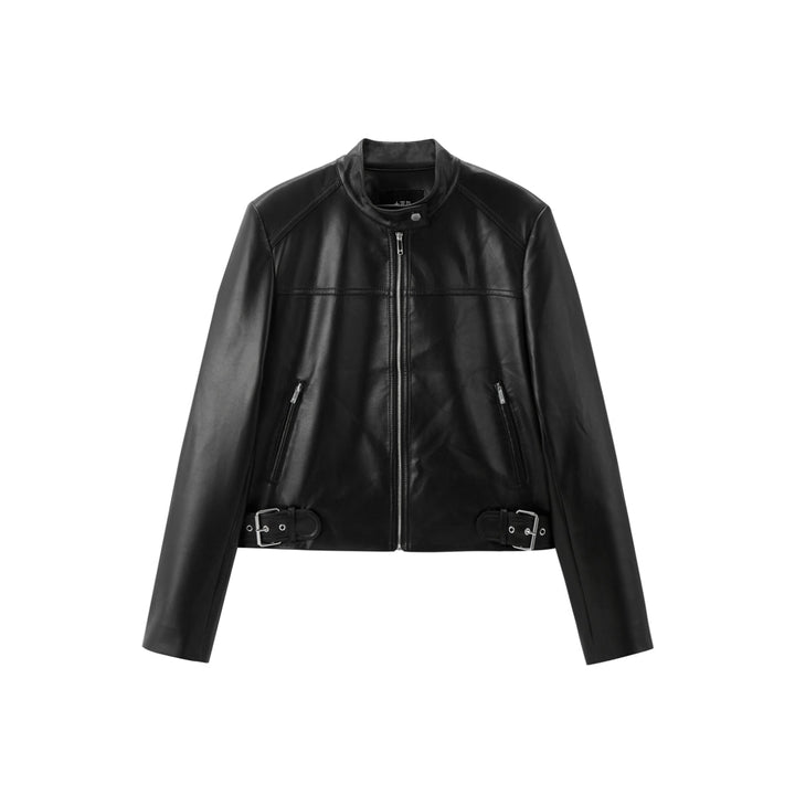 Emily & Isabella Brooks | Short PU motorcycle jacket