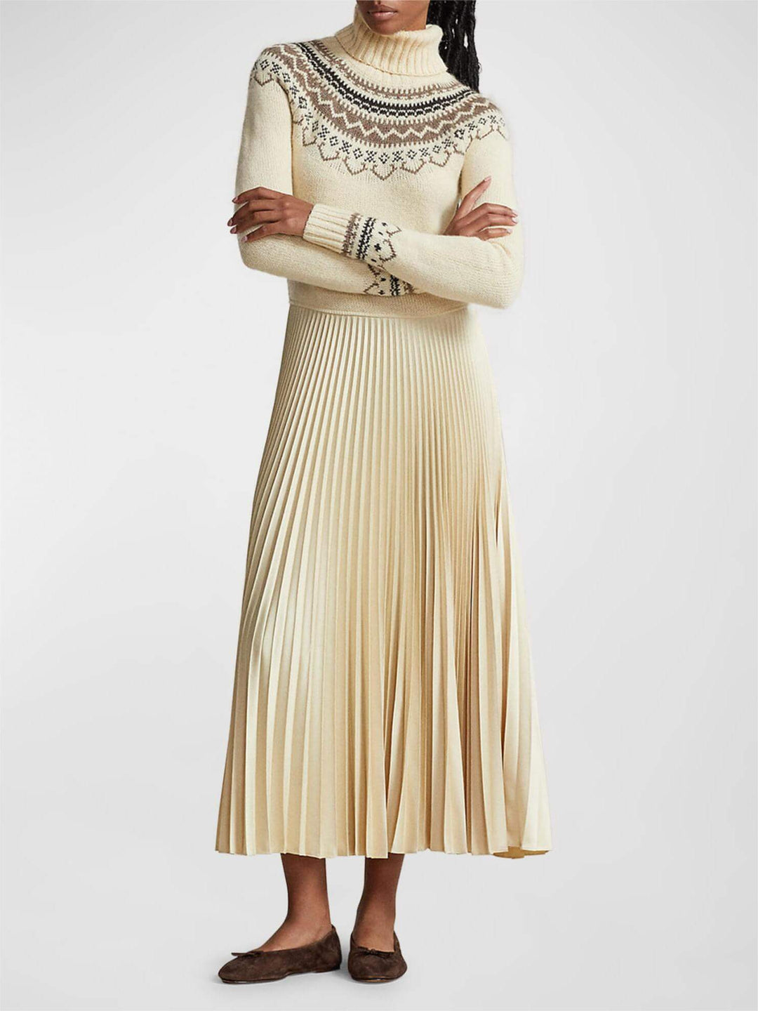 Emily & Isabella Brooks | Women's Turtleneck Sweater, Fair Isle Pattern
