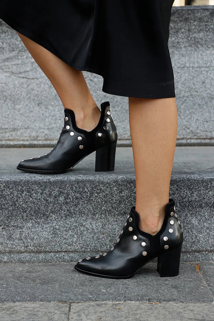 Emily & Isabella Brooks | Studded Ankle Boot with Wide Heel