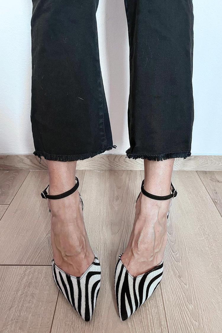 Emily & Isabella Brooks | Zebra Print Pumps with Ankle Strap