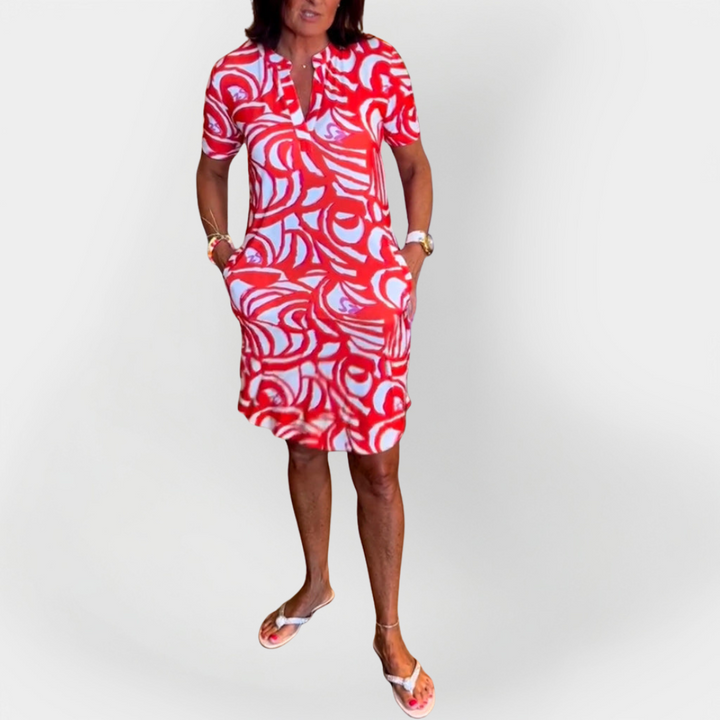 Emily & Isabella Brooks | Midi Dress, Pattern, Short Sleeves