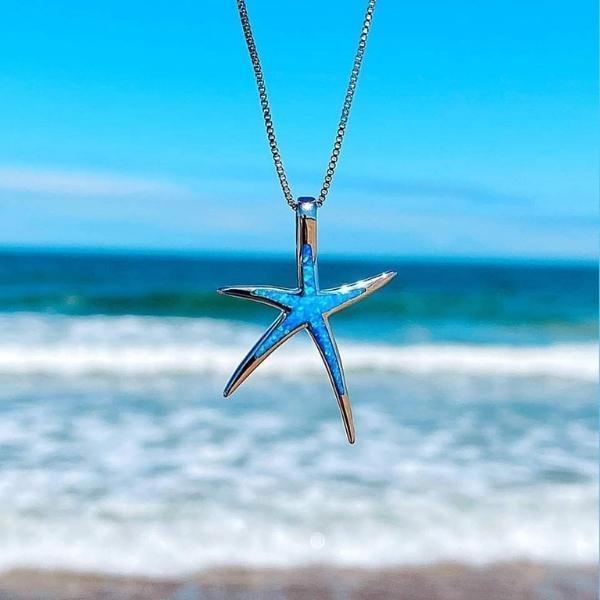 Emily & Isabella Brooks | Blue Opal and Silver Necklace