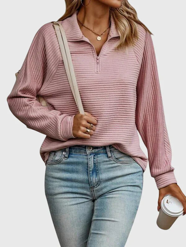 Emily & Isabella Brooks | Elegant Half-Zip Sweater
