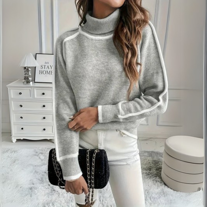 Emily & Isabella Brooks | Elegant High Collar Sweater