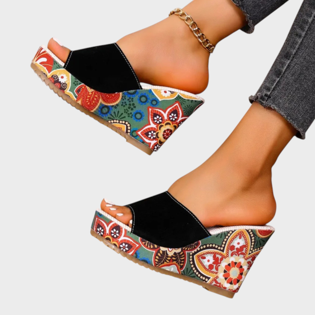 Emily & Isabella Brooks | Velvet Wedge Sandal