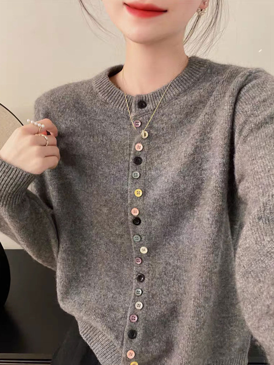 Emily & Isabella Brooks | Elegant Buttoned Knit Cardigan