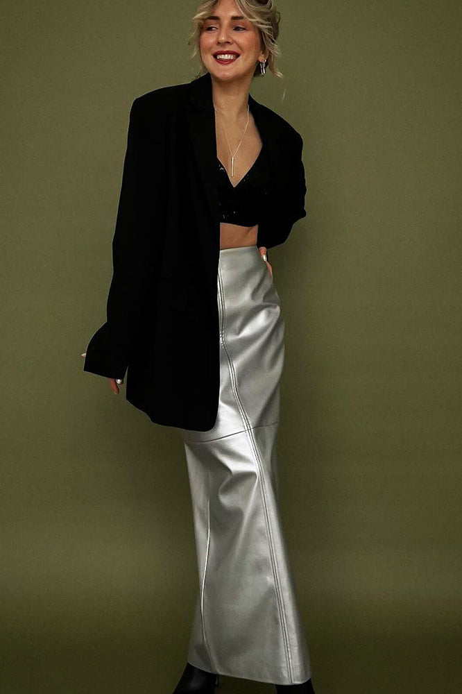 Emily & Isabella Brooks | High Gloss PU Leather Bodycon Skirt