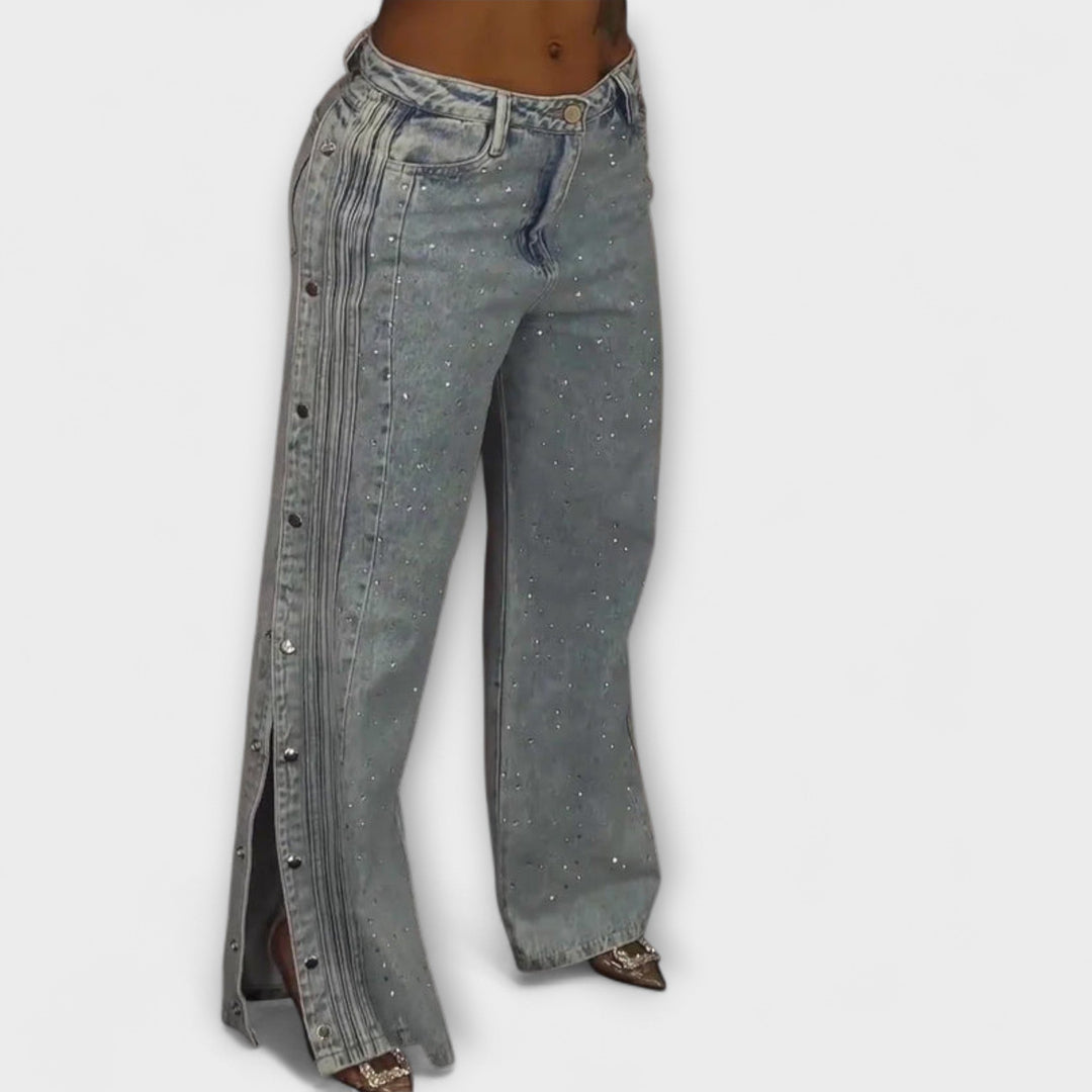 Emily & Isabella Brooks | Jeans with Rhinestone Decoration