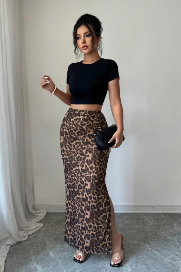 Emily & Isabella Brooks | Mesh High Waist Split Skirt
