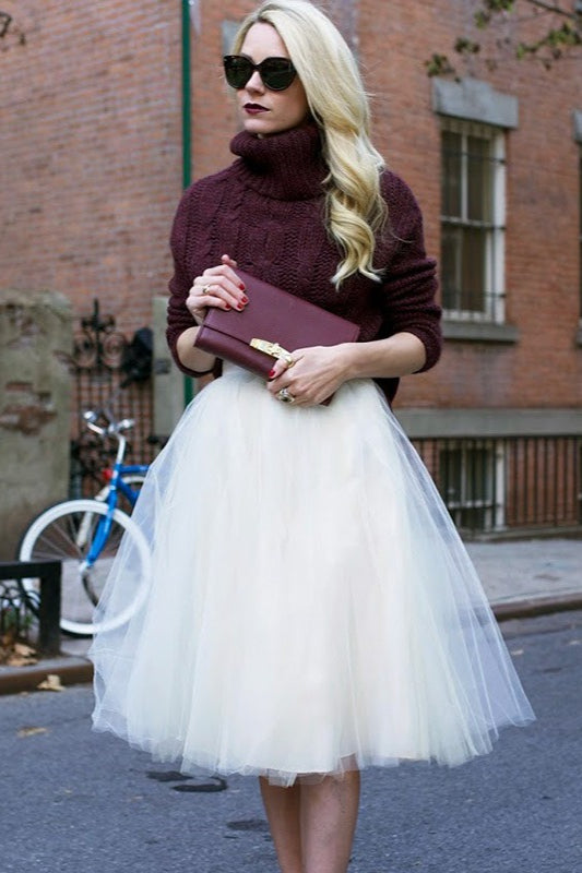 Emily & Isabella Brooks | High Waist Tulle Puff Mini Skirt
