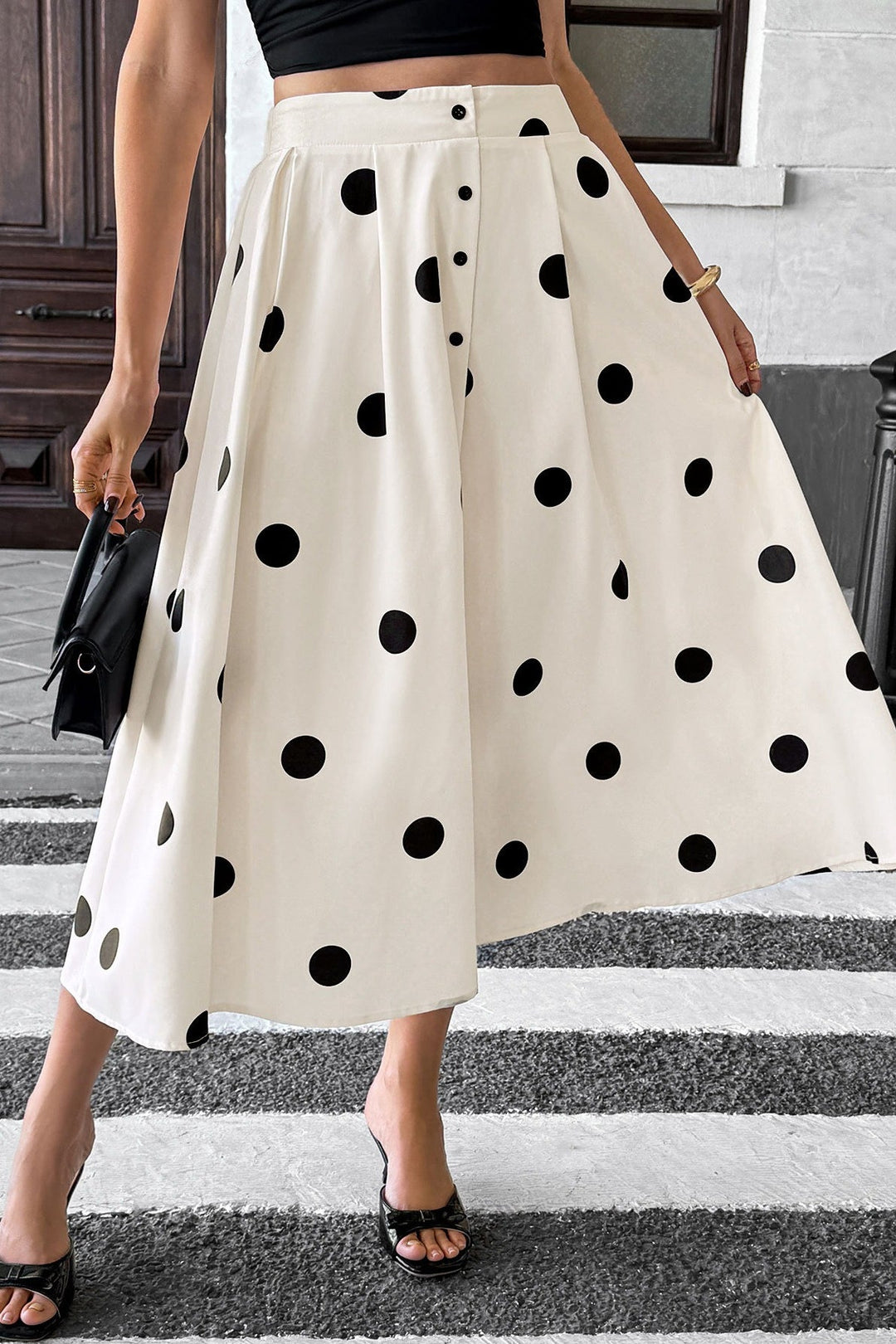 Emily & Isabella Brooks | Polka Dot Elastic Waist Skirt